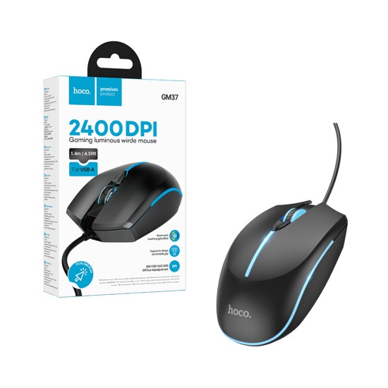 Rato Hoco GM37 Wonderful Gaming Luminous 1,4m Preto